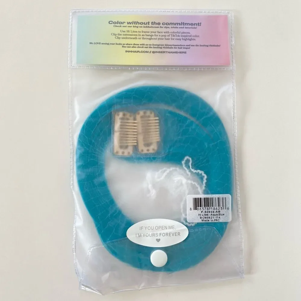 INH Hair - Aqua Blue - Clip-in Hair Extensions / Halloween / Costume / Anime